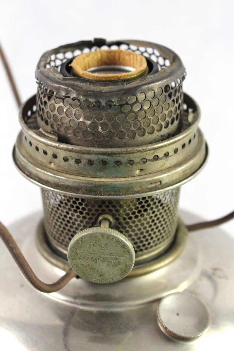 【美品】1890s バイシクルランタン　「The New Aladdin」 Antique Aladdin Nickel Model #9 Kerosene Oil Table Lamp