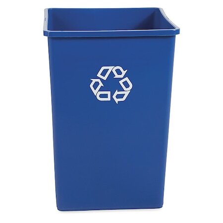 Rubbermaid Commercial Fg395873blue 35 Gal Square Recycling Bin, Open Top,