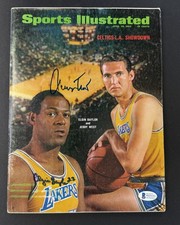 Jerry West & Elgin Baylor Dual Signed Sports Illustrated Magazine | Beckett BAS