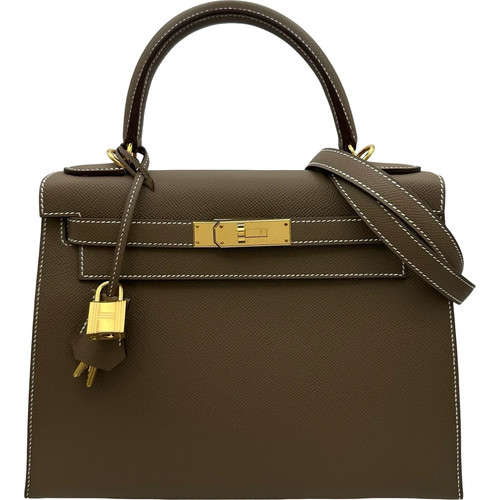 HERMES Kelly 28 Epsom Leather Shoulder Bag B Stamp #OKB187