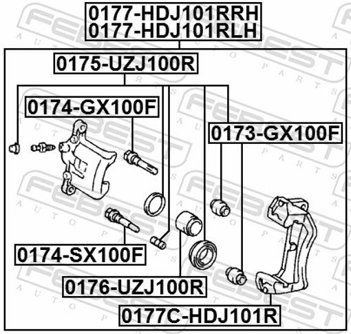 Fits FEBEST 0176-UZJ100R REAR CALIPER PISTON