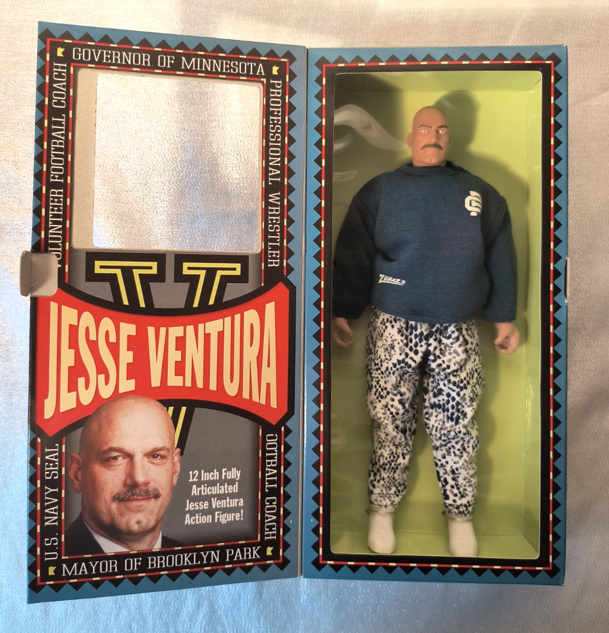 Jesse Ventura For Governor 1999 NIB Man Of Action Figure Volunteer FB Coach MN