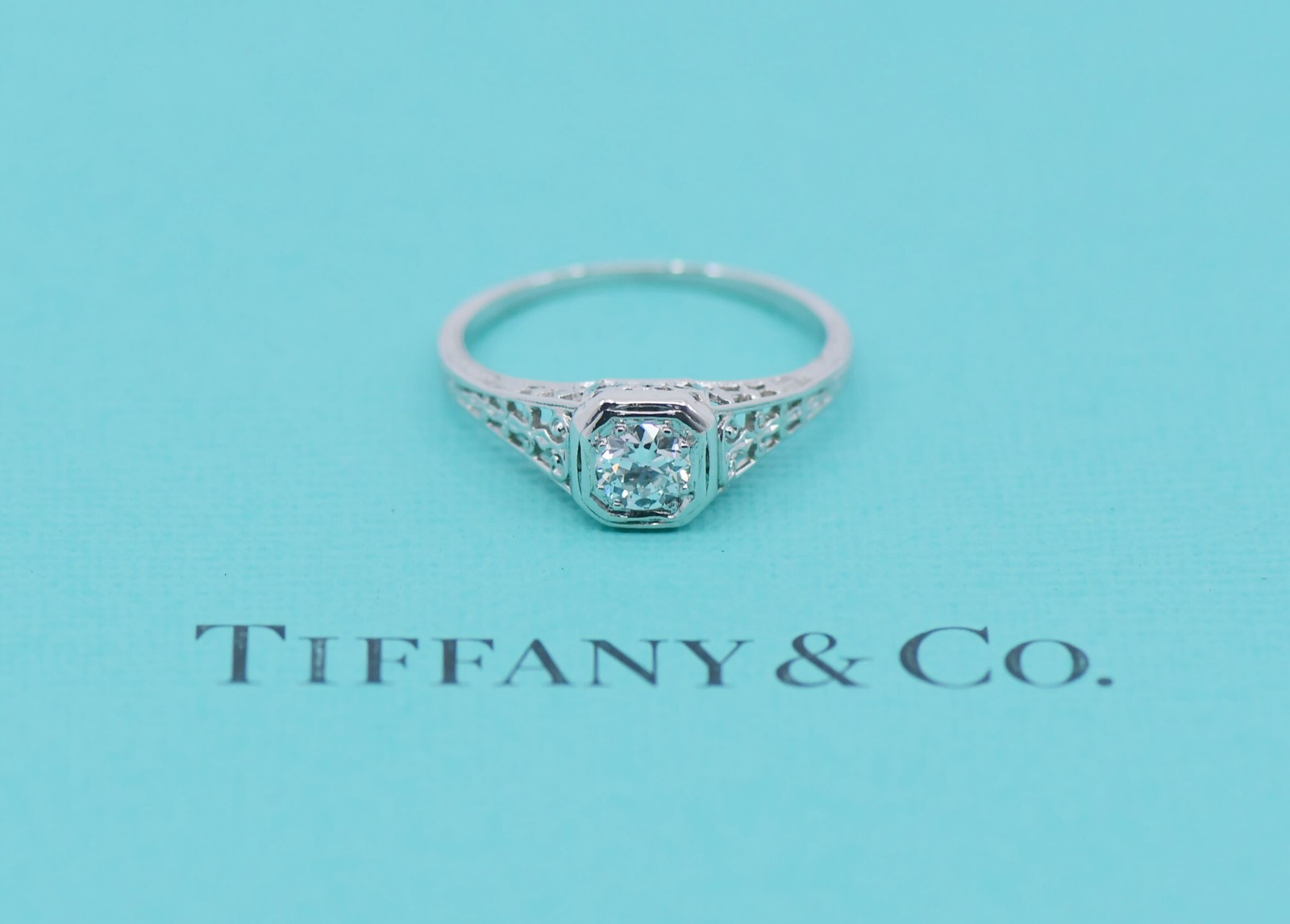 Tiffany & Co 0.50 CT Diamond Platinum Ring Size 6