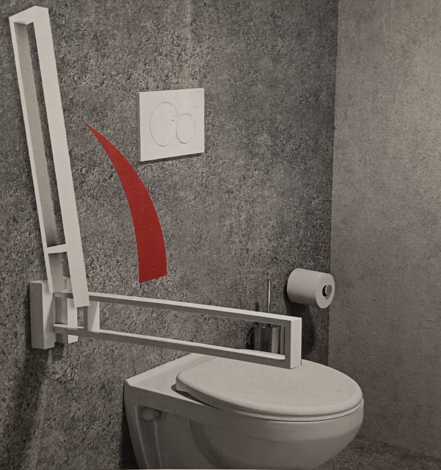 Poignée de maintien PMR Allibert pour éviter les chutes aux toilettes et se relever sans effort