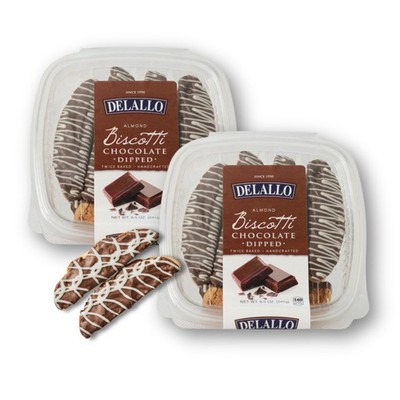 DeLallo Chocolate Dipped Biscotti Cookies, TwiceBaked Authentic Italian Recip...