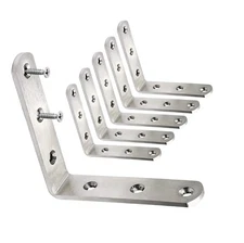 Heavy Duty Steel Angle Brackets, 6 PCS 3x3 Inch | Right Joints silvery 