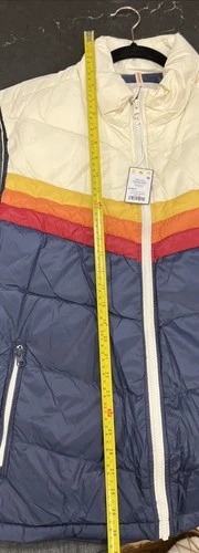 NWT Marine Layer Archive Boreal Puffer Vest Navy Sunset Colorblock Men's XL $158 image 6
