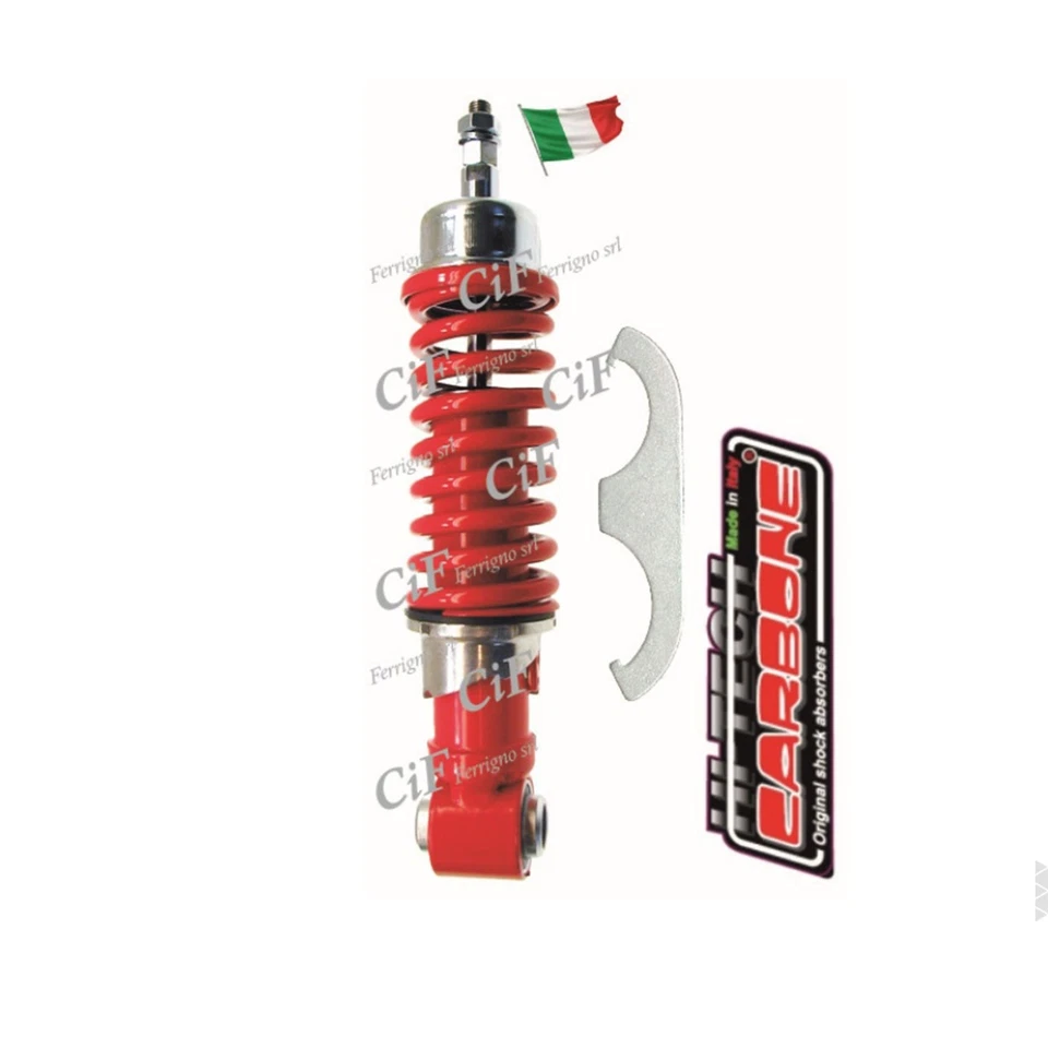 Amortisseur Avant Réglable Rouge Carbone Pour Vespa 50 90 125 Primavera PK 50 XL - Photo 1/1