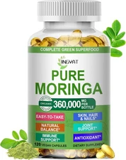Moringa Softgels, Organic Pure Oleifera Leaves Extract for Energy,... 