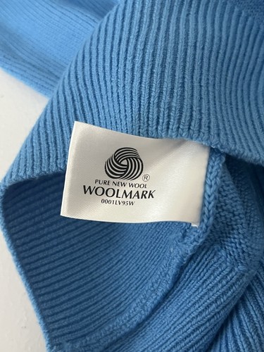 Glenmuir ROYAL BIRKDALE Sweater Pullover Men’s Small Baby Blue V-Neck 100% Wool - Picture 5 of 5