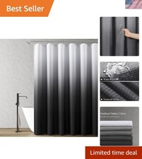 Black White Ombre Shower Curtain Water Repellent Fabric 72x72 Inch