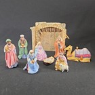 Avon O Holy Night 9-piece Porcelain Nativity Set W/ Stable 1989 Small 3.5"