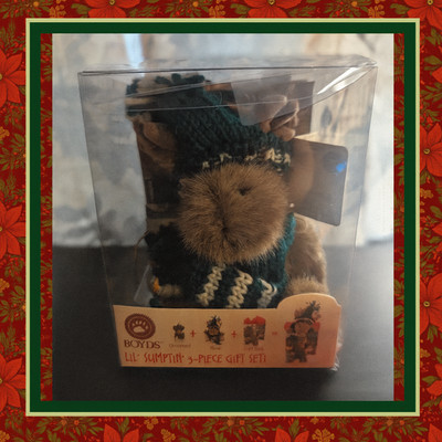 VTG  Moose-t Have Merriment  Gift Set  Boyd's Bears Chrismoose Plush & Ornament
