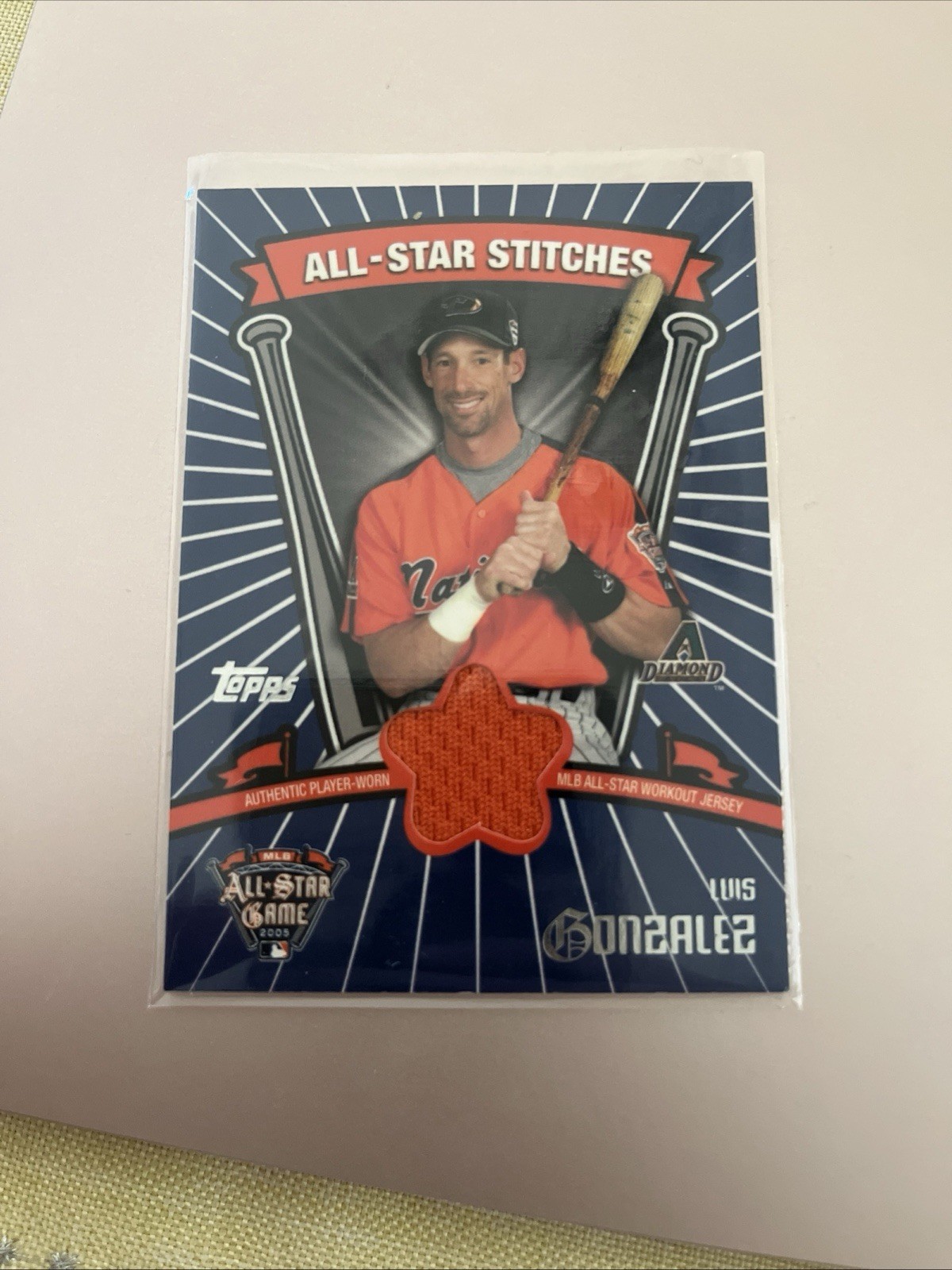 2005 Topps Updates & Highlights - All-Star Stitches Luis Gonzalez #ASR-LG (MEM)