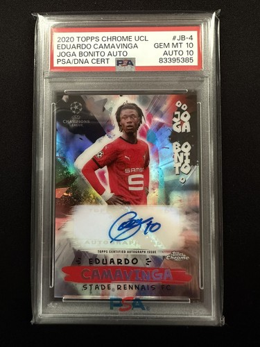 2021 Topps Chrome UEFA Eduardo Camavinga RC Auto /99 Joga Bonito PSA 10/10 Auto