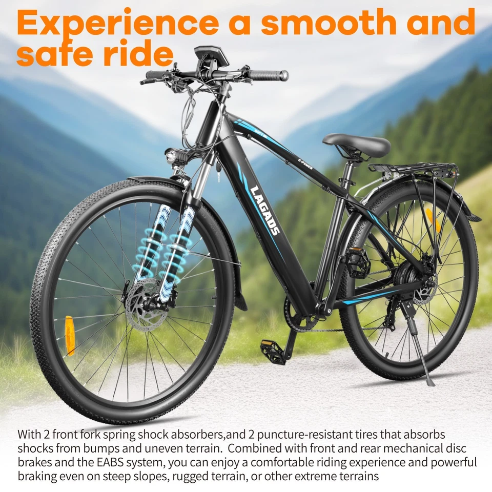 ЭЛЕКТРИЧЕСКИЙ ГОРНЫЙ ВЕЛОСИПЕД EBIKE LAGADS G29 750 Вт 29 дюймов с гидравлическим тормозом 8-СКОРОСТЕЙ - Изображение 4 из 4