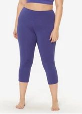Ruby Ribbon Sport Crop Leggings Color Azure Size Large