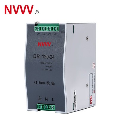 DR-120-24 AC to DC DIN-Rail Power Supply, 24V, 5 Amp, 120W