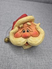 Vintage Bert Anderson Carved 2002 Jingle Bells Santa Wooden Christmas Ornament