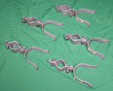 5 NOS Galvanized Chain Link Fence Post Forked Gate Latches 1-3/8" x 2-1/2"