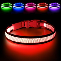 LED Leuchthalsband Hund USB Aufladbar Mit 3 Lichtmodi