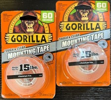 2/ 19.99 Gorilla Tough  Clear Double Sided Indoor  Outdoor Mounting Tape