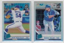 2 * ROWDY TELLEZ + SEAN REID FOLEY * 2019 OPTIC SILVER REFRACTOR RC BLUE JAY
