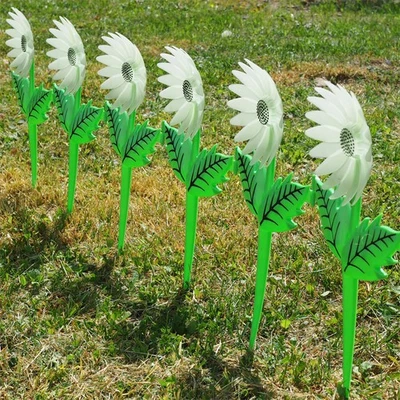 12 Stück Deko Blumen künstliche Pflanzen Sonnenblume mit Erdspieß und Verbinder - Bild 1 von 3
