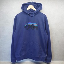 Patagonia regular fit pull bear logo hoodie, mens large