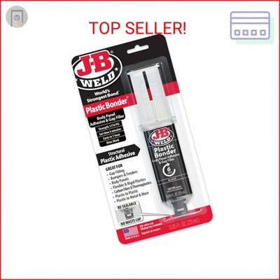 J-B Weld 50139 Plastic Bonder Body Panel Adhesive and Gap Filler Syringe - Black