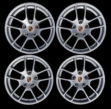 4 x Porsche 18” Alloy Wheels Cayman Boxster 981 & 718 Refurbed & New Centre Caps