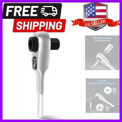 2-in-1 Mini Ratchet Wrench for Leatherman 1/4'' Hex Bit Driver & Square Drive ...