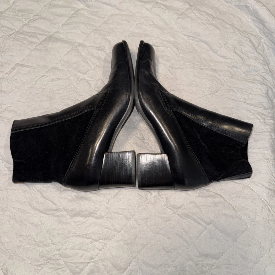 Botines Etienne Aigner Smatter de cuero negro, para mujer talla 7M tacón bloque Foto 4 de 4