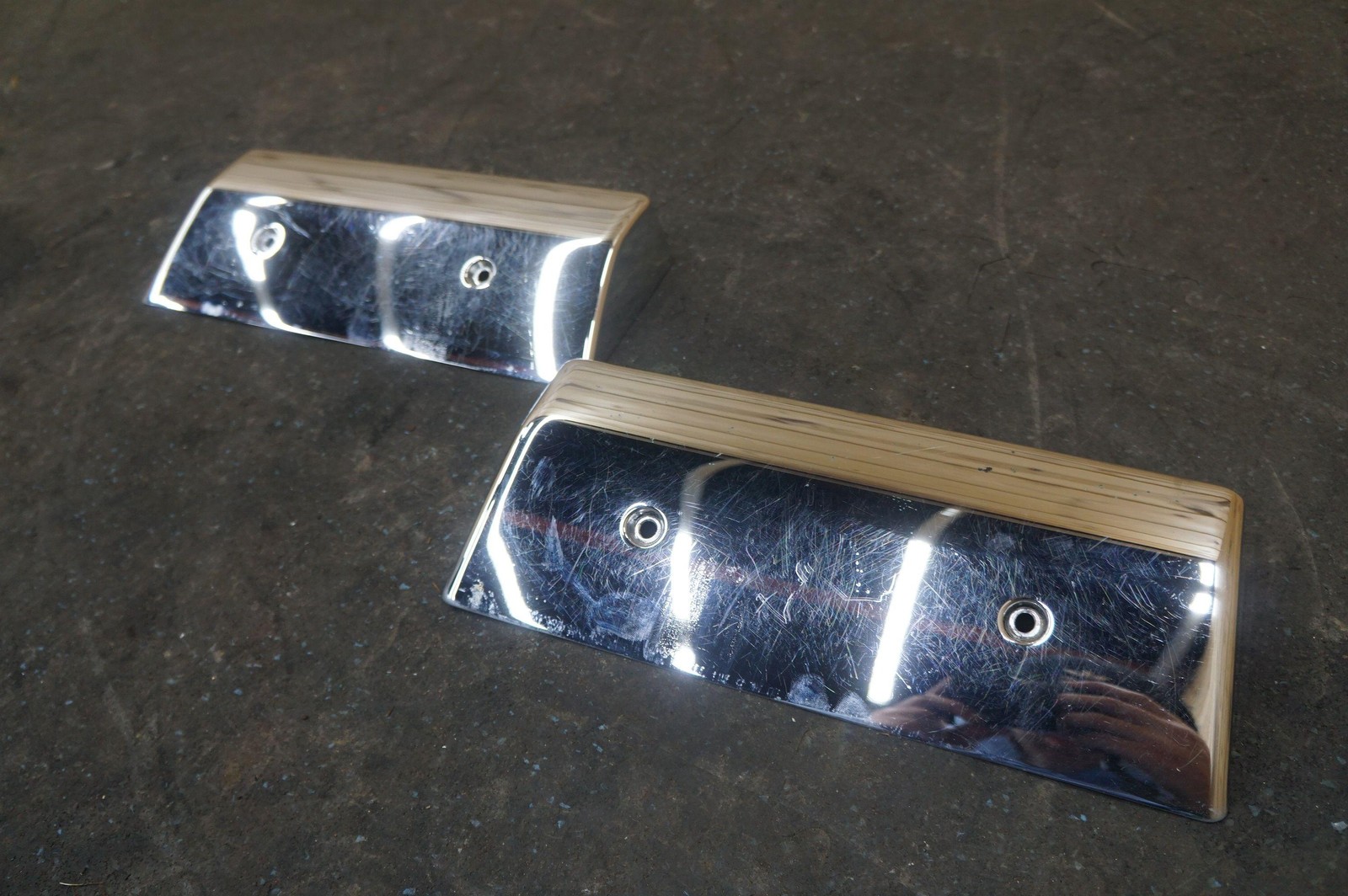 Set of 2 Floor AC Heat Air Vent Chrome Trim OEM Rolls Royce Phantom 2003-17