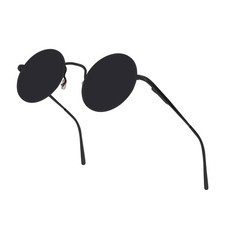 Round Sunglasses for Women Men Hippie Circle Sun Glasses Small Shades Black