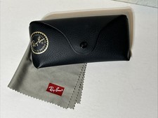 Ray Ban Genuine Black Sunglasses Eyeglasses Case with Cleaning Cloth c8 