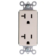 PASS & SEYMOUR PT26362-LAB PLUGTAIL DUPLEX RECEPTACLE, 20A, 125V, LIGHT ALMOND