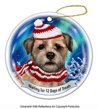 Border Terrier Northern Lights Twelve Days of Treats Holiday Ornament