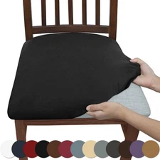 4x/6x Washable Seat Covers for Dining Room Chairs, Stretch Chair Seat Covers 12C