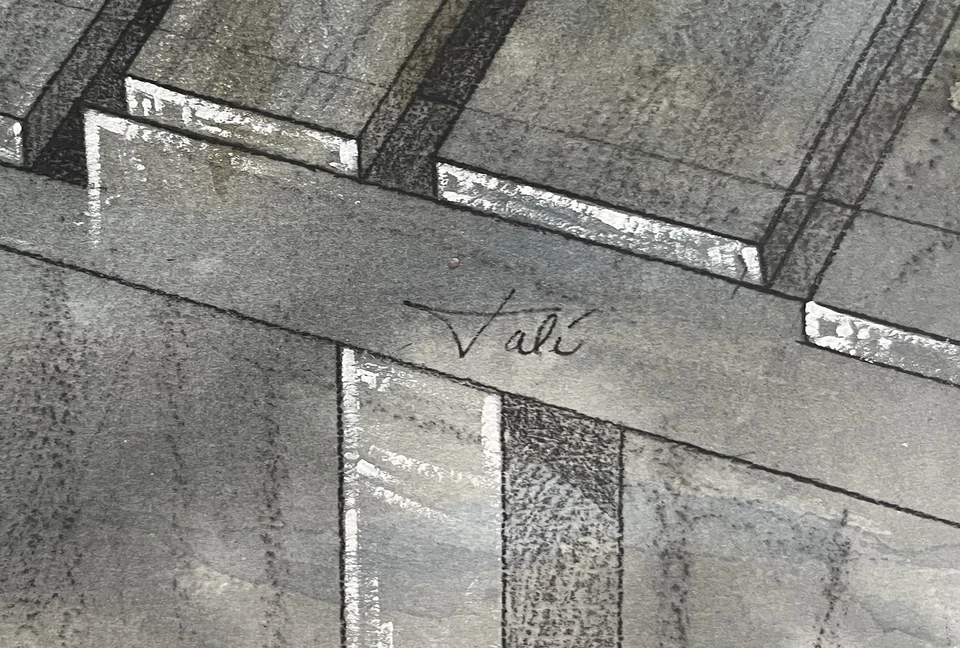 萨尔瓦多·达利水彩/纸上墨水 1904 - 1989 年手工签名艺术风格  — 第 2/4 张图片