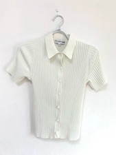 UNIQLO Ines Ribbed Polo Cardigan Off-White S New