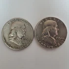 1954 S&D Franklin Half Dollars 90% SILVER (2 Coin Set) ***Exact Coins*** #00-70