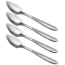 Grapefruit Spoons Stainless Steel 6-2/5-Inch Set of 4 Clover