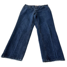 Tommy Hilfiger Cuffed Hipster Jeans Women's Straight Sz 16 Blue Dark Wash Y2K