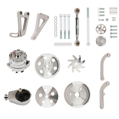 Chrome Power Assembly Kit for Chevy Small Block 1969-87 Light Truck 73-89