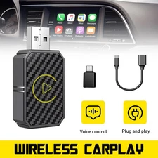 Black Wireless CarPlay Adapter USB Wireless Carplay Dongle Type-C 5V Plug &Play