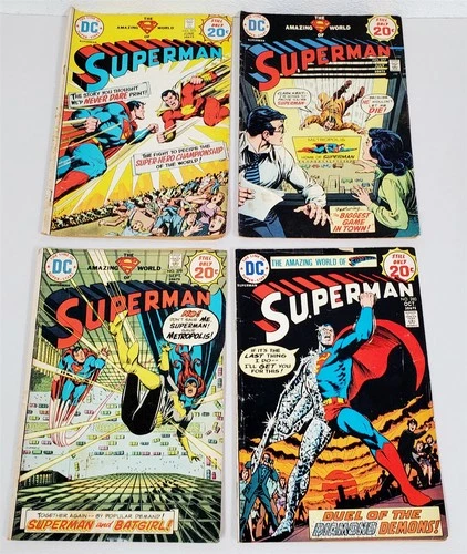 Z-933 VINTAGE 1970'S COLLECTION OF DC COMICS-THE AMAZING WORLD OF SUPERMAN LOT!