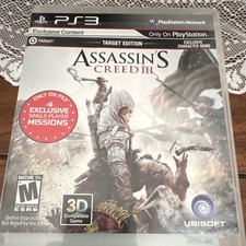 Assassin's Creed III Target Edition PS3 Exclusive Content 3D Compatible Ubisoft
