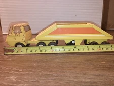 Vintage Mini Tonka Bottom Dump Semi & Trailer Truck Pressed Steel SEE PICS 