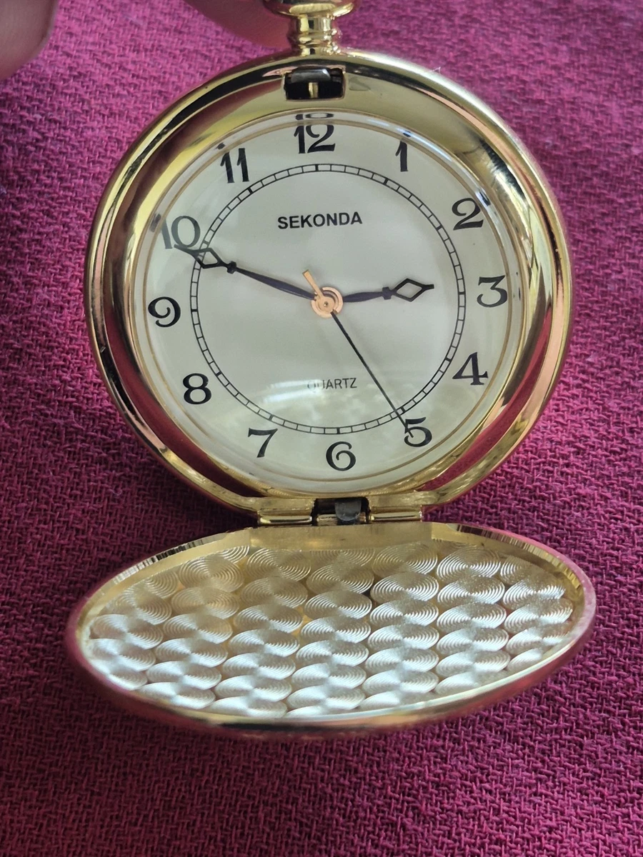 Reloj Bolsillo Hunter Sekonda Completo, Cuarzo.Necesita Batería Nueva.